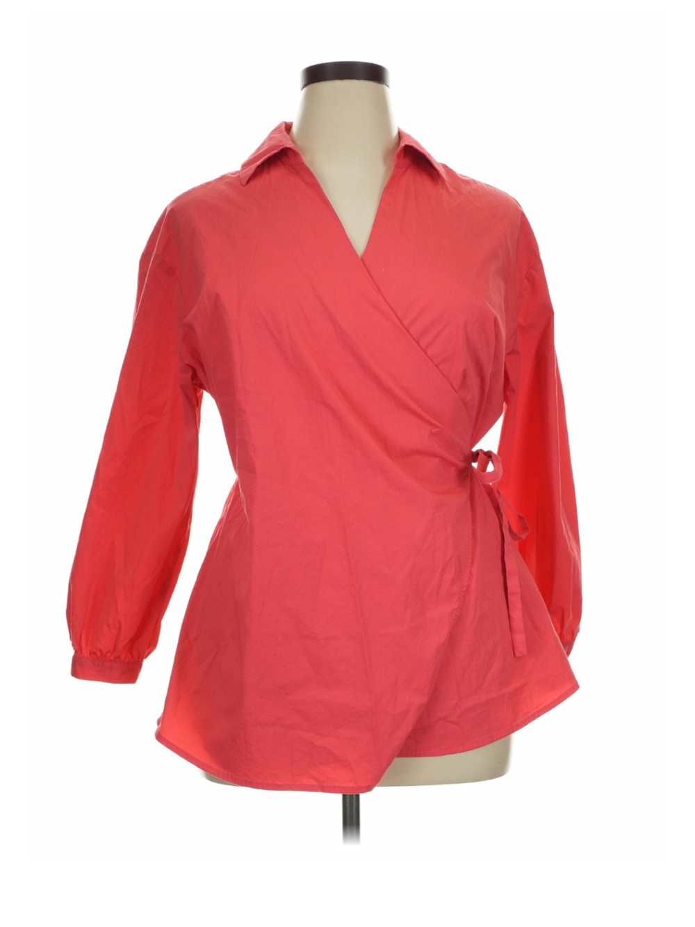 Lane Bryant Coral Wrap Blouse - Elegant Tie-Waist Top NWT